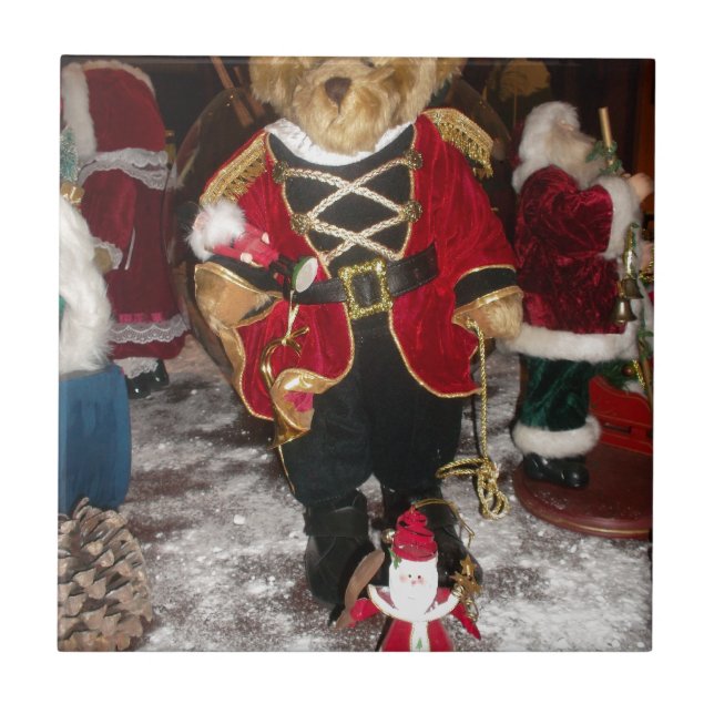 Nussknacker-Teddybär-Weihnachtskollektion Fliese (Vorderseite)