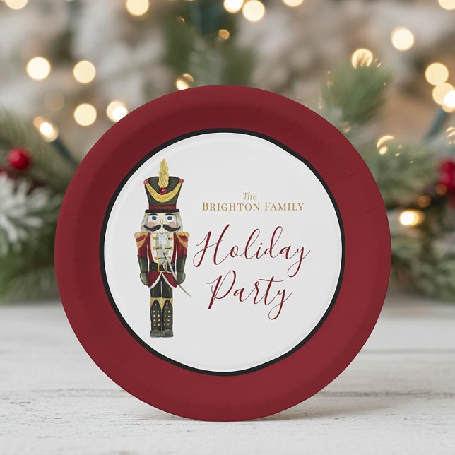 Nussknacker Traditionelles Weihnachten Rot Pappteller (Von Creator hochgeladen)
