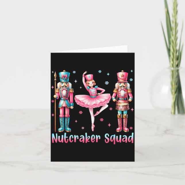 Nussknacker-Truppe-Ballett-Tanz-Frohe-Weihnachten- Karte (Vorderseite)