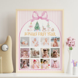Nussknacker-Weihnachten Erstes Jahr Foto-Meilenste Poster