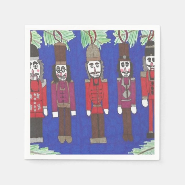 Nussknacker-Weihnachten Serviette (Vorderseite)