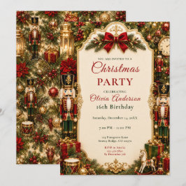 Nussknacker-Weihnachts-16er-Party Einladung