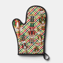 Nussknacker-Weihnachts-Kariert Ofenhandschuh