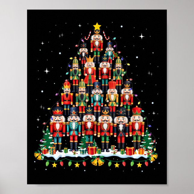 Nussknacker-Weihnachtsbaum Lustiger Xmas Männer Fr Poster (Vorne)