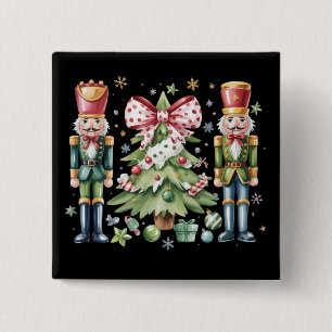 Nussknacker-Weihnachtsbaum-Schleife-Feiertagsgesch Button
