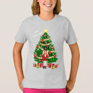 Nussknacker-Weihnachtsbaum-Text-hinzufügen-Kinder T-Shirt