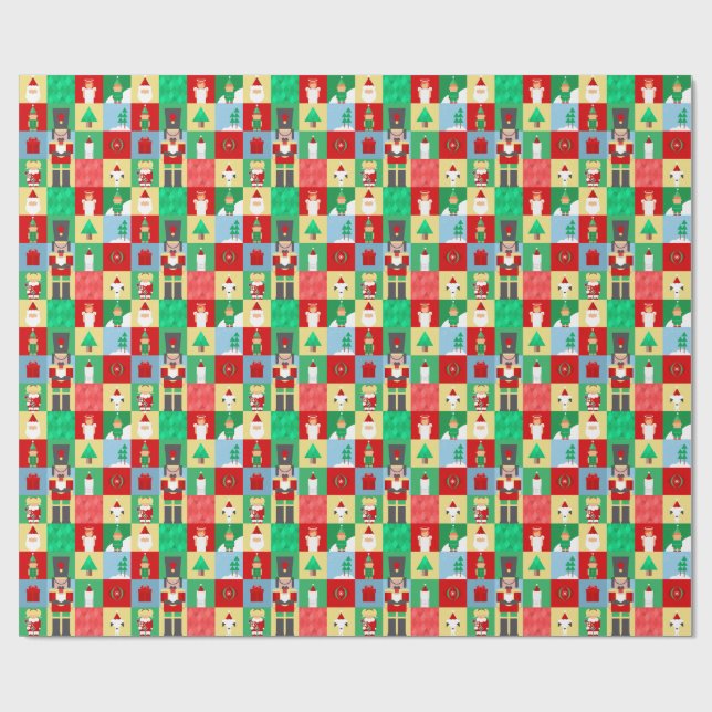 Nussknacker-Weihnachtspapier Geschenkpapier (Flach)