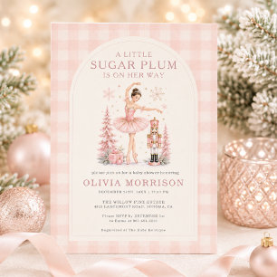 Nussknacker Winter Wonderland Mädchen Pink Baby-Pa Einladung