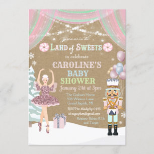 Nussknacker Zuckerpflaume Baby Shower Einladung