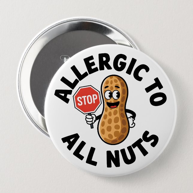 Nut-Allergie-Warnung Button (Vorne & Hinten)