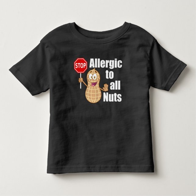 Nut Allergy Awareness Peanut Warnung Kleinkind T-shirt (Vorderseite)