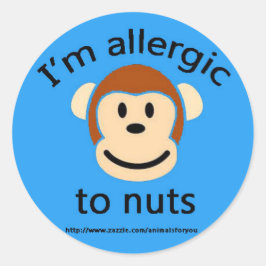 Nut Allergy Blue Runder Aufkleber