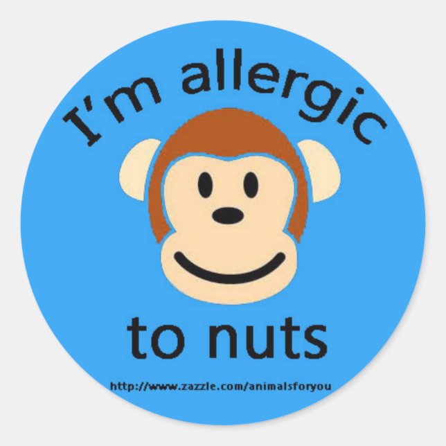 Nut Allergy Blue Runder Aufkleber (Vorderseite)