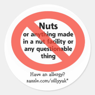 NUT ALLERGY RUNDER AUFKLEBER