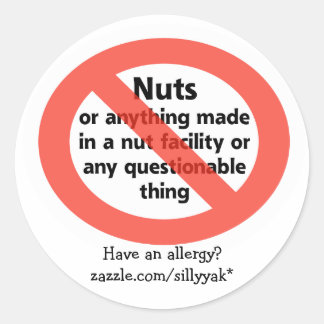 NUT ALLERGY RUNDER AUFKLEBER