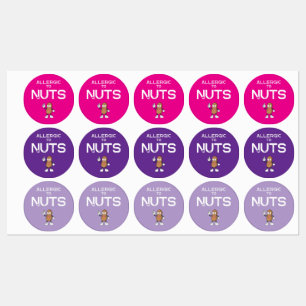 Nut Allergy Waterproof Farbkleber Etiketten