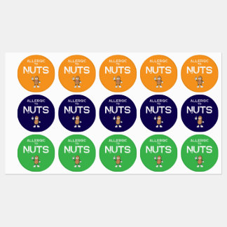 Nut Allergy Waterproof Farbkleber Etiketten