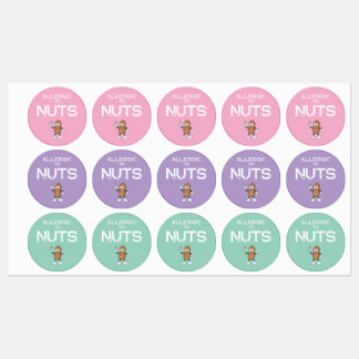 Nut Allergy Waterproof Farbkleber Etiketten