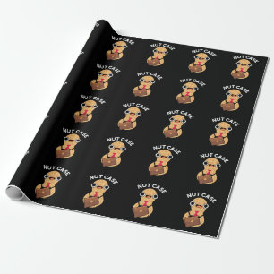 Nut Case Funny Peanut Puns Dark BG Geschenkpapier