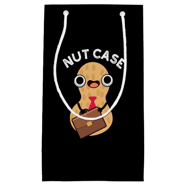 Nut Case Funny Peanut Puns Dark BG Kleine Geschenktüte (Vorderseite)