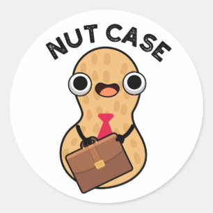 Nut Case Funny Peanut Puns Runder Aufkleber