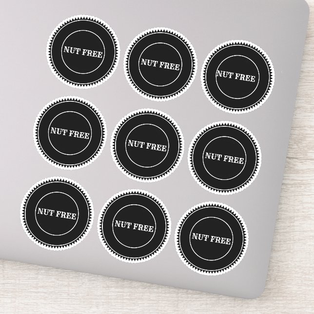 Nut Free Allergy Safe Kulinarisch Aufkleber (Detail)