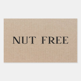 Nut Free Allergy Safe Kulinarisch Rechteckiger Aufkleber