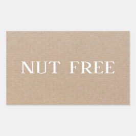 Nut Free Allergy Safe Kulinarisch Rechteckiger Aufkleber