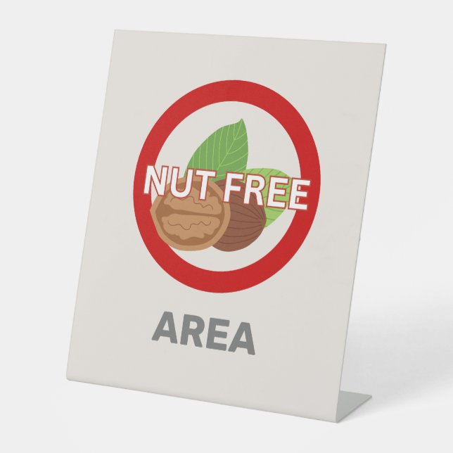Nut free area Customized Food Allergy Alert Sockelschild (Vorderseite)