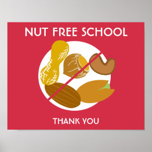Nut free school Sign for School oder Daycare Poster