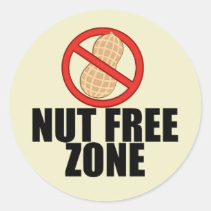 Nut Free Zone Cool Peanut Allergisches Bewusstsein Runder Aufkleber