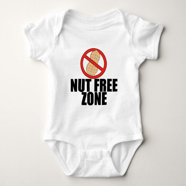 Nut Free Zone Peanut Allergie Baby Strampler (Vorderseite)