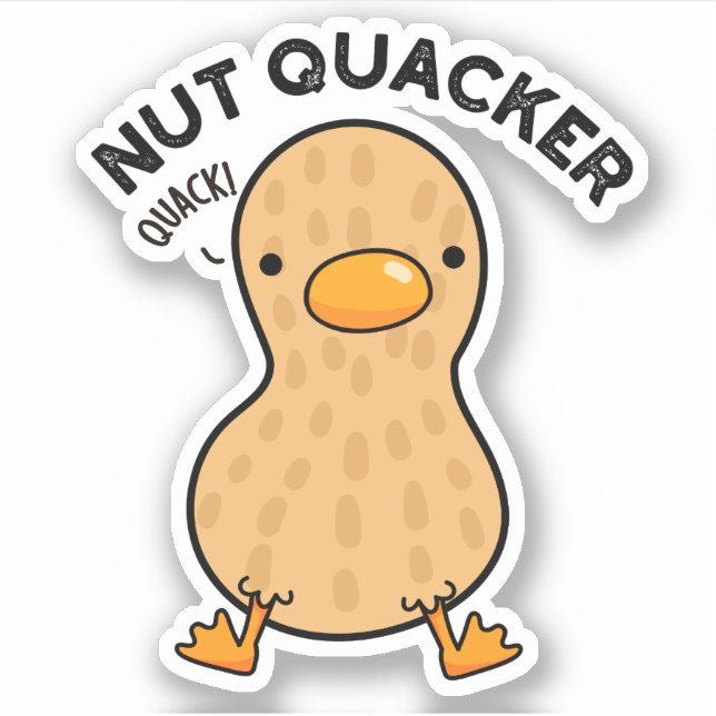 Nut Quacker Funny Peanut Puns Aufkleber (Vorderseite)