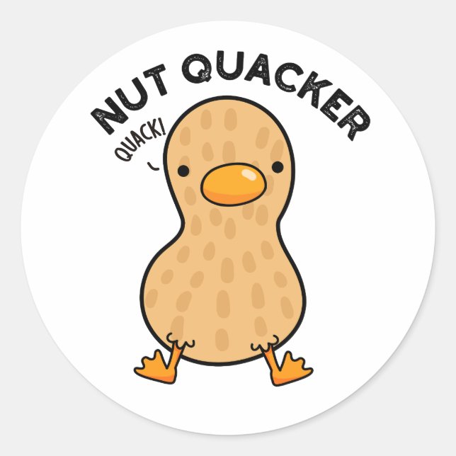 Nut Quacker Funny Peanut Puns Runder Aufkleber (Vorderseite)