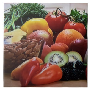 Nut végétal et carreaux en céramique de fruits