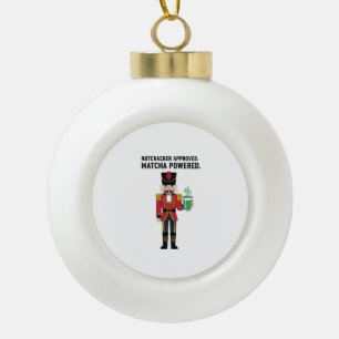 Nutcracker Adened Matcha Powered Christmas Keramik Kugel-Ornament