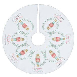 Nutcracker Aquarell niedliche Weihnachten Polyester Weihnachtsbaumdecke