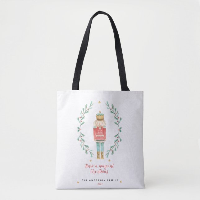 Nutcracker Aquarell niedliche Weihnachten Tasche (Vorderseite)