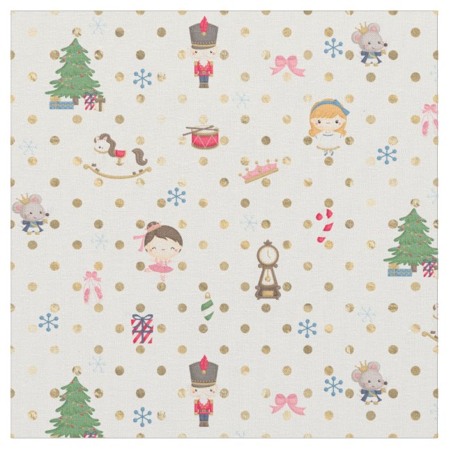 Nutcracker auf dem weißen Polka-Dot Stoff (Nahaufnahme)