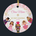 Nutcracker Baby 1. First Christmas Blush Bloral Keramik Ornament<br><div class="desc">Feiern Sie das 1. Weihnachtsfest Ihres Babys mit diesem bezaubernden Keramik-Ornament mit magischen Figuren aus einer der beliebtesten Weihnachtsgeschichten aller Zeiten, The Nutcracker. Verwenden Sie die Textfelder, um die Tags mit Ihren eigenen Texten und Details zu personalisieren. Klicken Sie auf die Schaltfläche "Weitere Anpassung", wenn Sie den Stil und die...</div>
