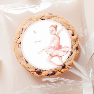 Nutcracker-Ballerina „An/Für“ Weihnachtsaufkleber Runder Aufkleber