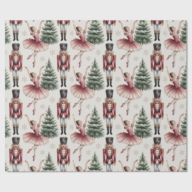 Nutcracker Ballerina ballet dancer christmas tree  Geschenkpapier (Flach)