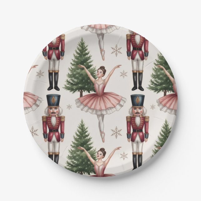 Nutcracker Ballerina ballet dancer christmas tree  Pappteller (Vorderseite)