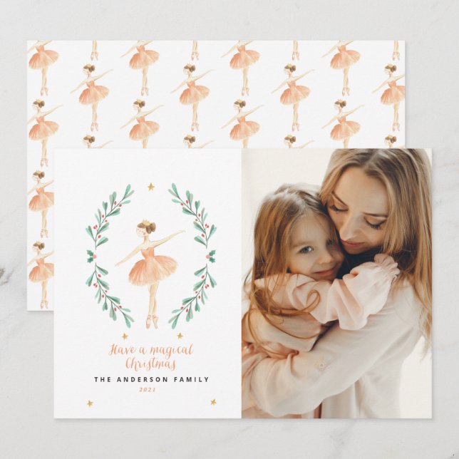 Nutcracker ballerina botanische 1 Foto Weihnachten (Vorne/Hinten)