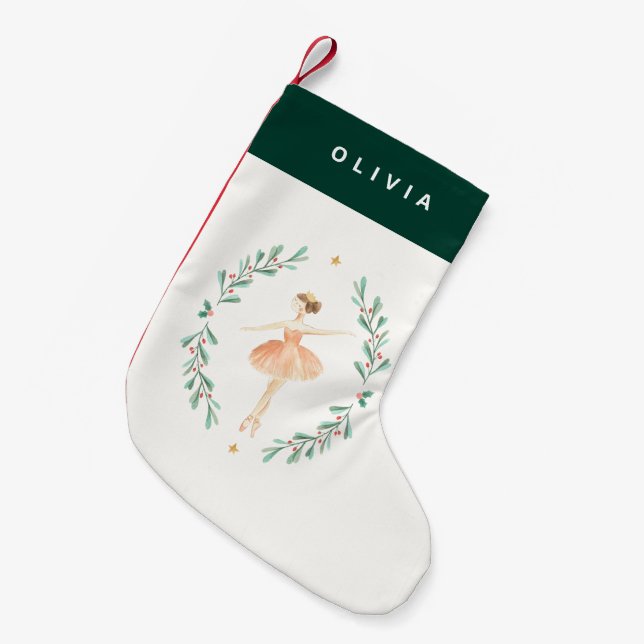Nutcracker Ballerina botanische niedliche Weihnach Kleiner Weihnachtsstrumpf (Vorderansicht (hängend))