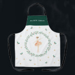 Nutcracker Ballerina botanisches niedliches Weihna Schürze<br><div class="desc">Nutcracker Aquareller Ballerina botanische niedlich Weihnachtsfeiertage Geschenk Girly pfirsichrosa Feiertag Schürze Design.</div>