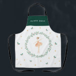 Nutcracker Ballerina botanisches niedliches Weihna Schürze<br><div class="desc">Nutcracker Aquareller Ballerina botanische niedlich Weihnachtsfeiertage Geschenk Girly pfirsichrosa Feiertag Schürze Design.</div>