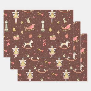 Nutcracker Ballerina Christmas Geschenkpapier Set
