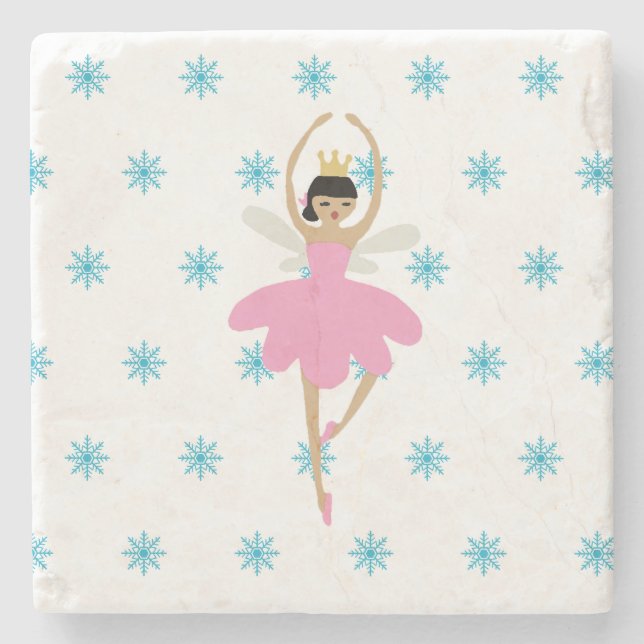 Nutcracker Ballerina Fairy Illustration Steinuntersetzer (Vorderseite)
