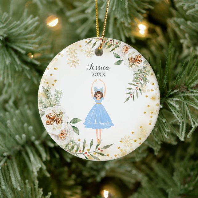 Nutcracker Ballerina Keramik Ornament (Baum)
